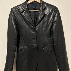Ann Taylor Women's Sleek Black Leather Jacket